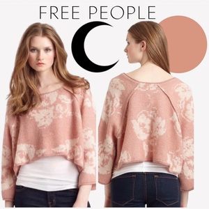 FREE PEOPLE Alpaca Wool Blend Crop Sweater Pink Size M